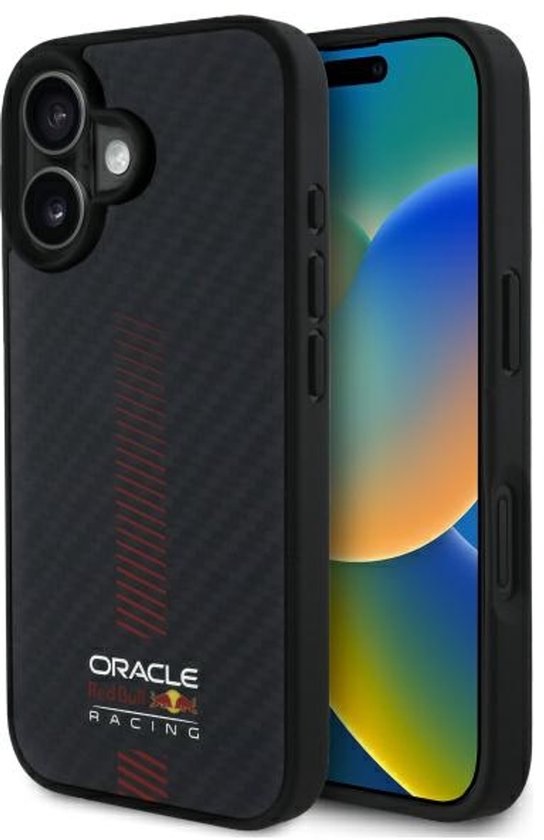 Red Bull Hardcase Hoesje Voor Iphone 16 Plus 6.7 Koolstofvezel Power Bar van Merkloos