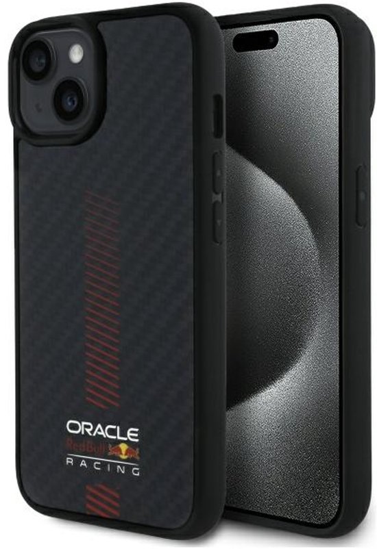 Red Bull Hardcase Voor Iphone 14 6.1 Voor Magsafe Carbon Fiber Power Bar van Merkloos
