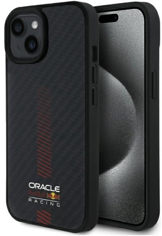 Red Bull Hardcase Voor Iphone 15 6.1 Voor Magsafe Carbon Fiber Met Stroomstang van Red Bull