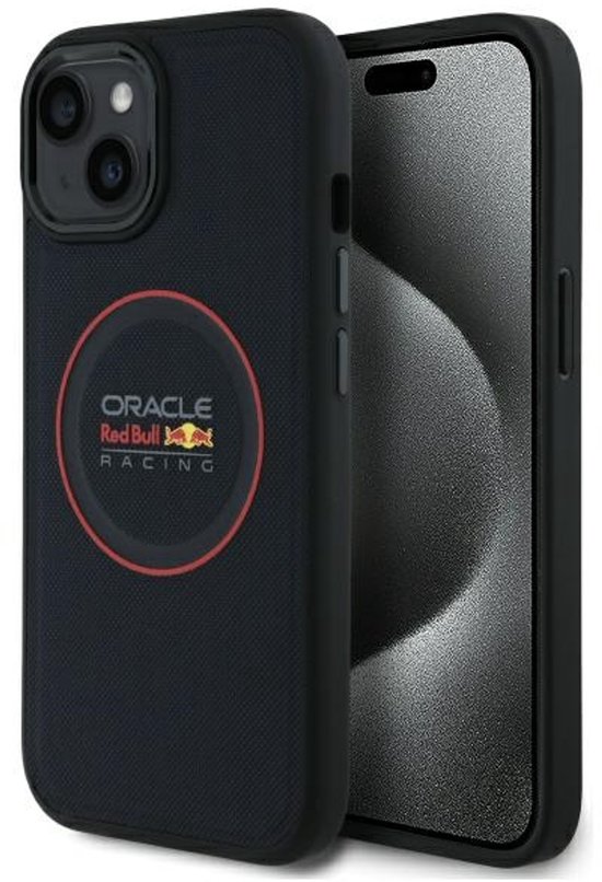 Red Bull Hardcase Voor Iphone 15 6.1 Voor Magsafe Leder Rode Ring van Red Bull