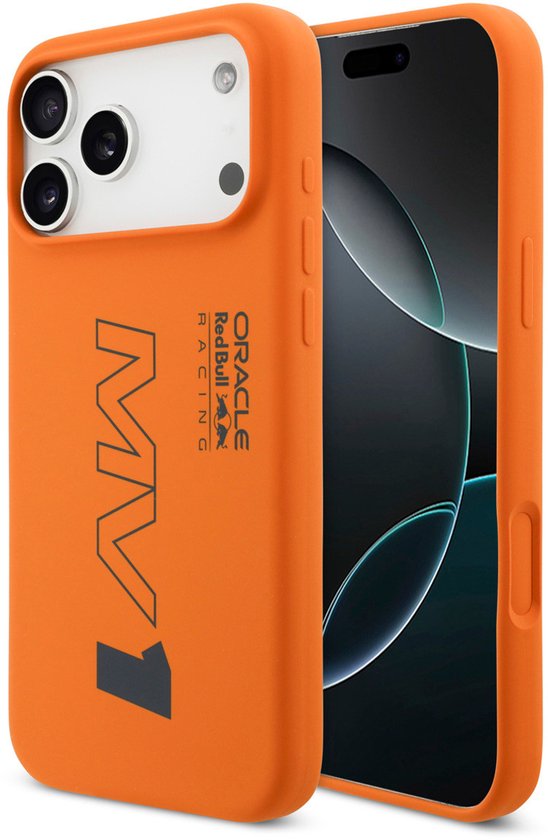 Red Bull Racing Back Cover Case - iPhone 17 Pro Max - Oranje - Liquid Silicon - Schokbescherming van Red Bull Racing