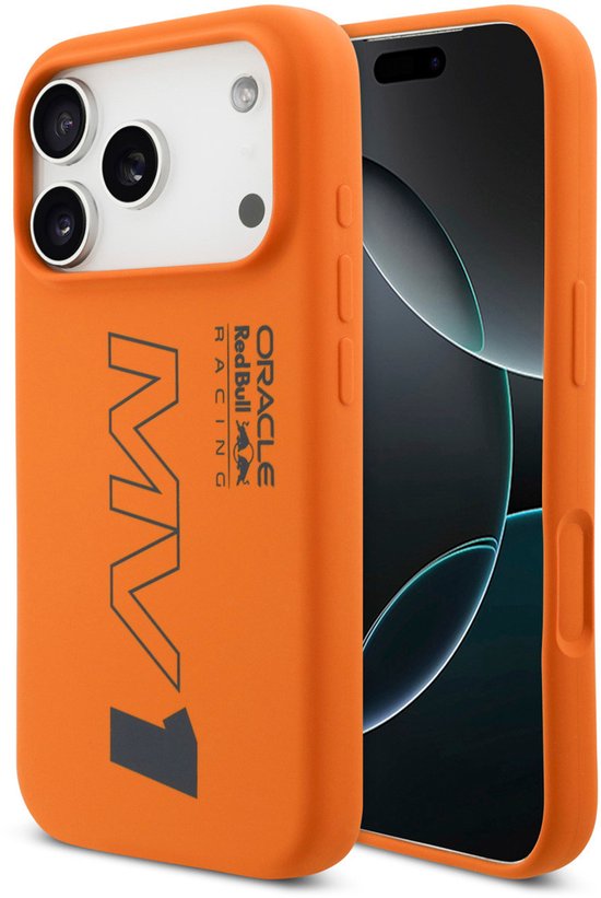 Red Bull Racing Back Cover Case - iPhone 17 Pro - Orange - Liquid Silicon - Verbeterde Grip van Red Bull Racing