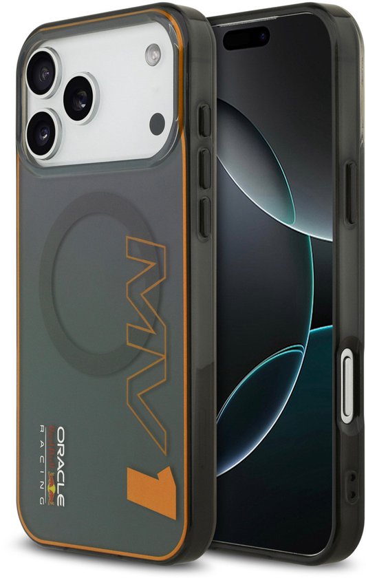 Red Bull Racing Back Cover - iPhone 17 Pro Max - Grijs - MagSafe - Double Layer - Vertical MV 1 van Merkloos