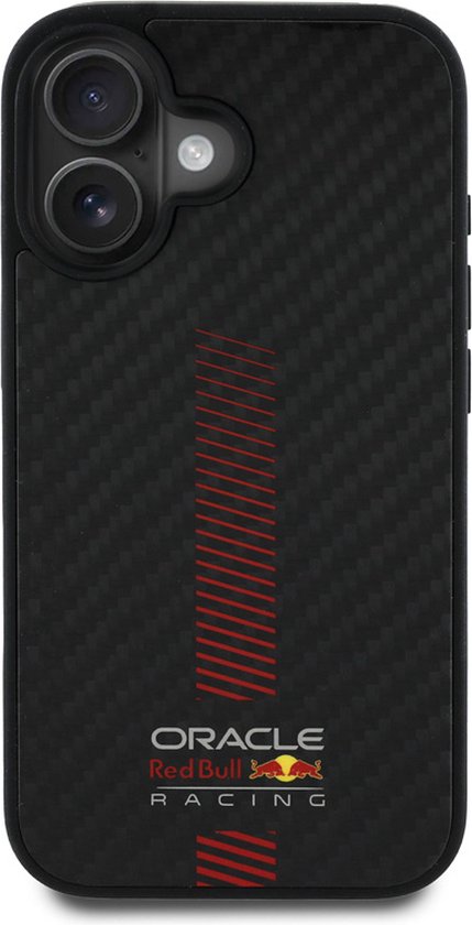 Red Bull Racing iPhone 16 Backcover hoesje Magsafe - Carbon Fiber - Powerbar - Zwart van Red Bull Racing