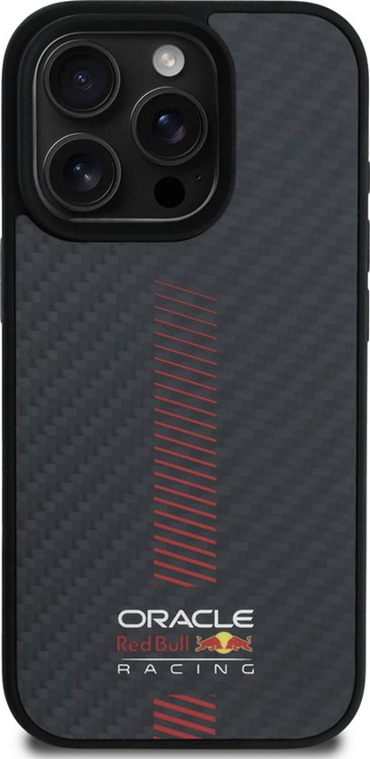 Red Bull Racing iPhone 16 Pro Backcover hoesje Magsafe - Carbon Fiber - Powerbar - Zwart van Red Bull Racing