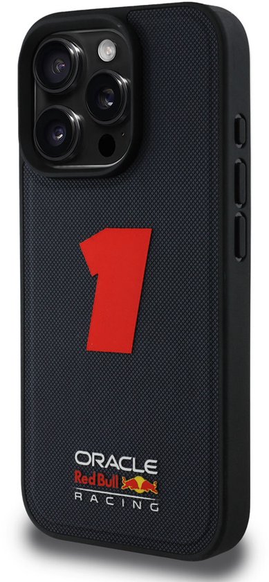 Red Bull Racing iPhone 16 Pro Backcover hoesje - Magsafe - Meshed - 3D Rubber Number 1 - Navy van Red Bull Racing