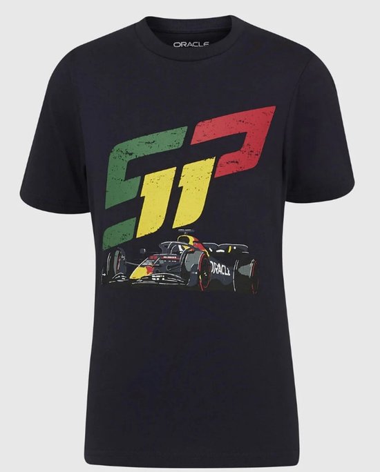 Red Bull Racing - Sergio Perez - Race Car T-Shirt - Blauw - Kids - Maat 164 van Merkloos