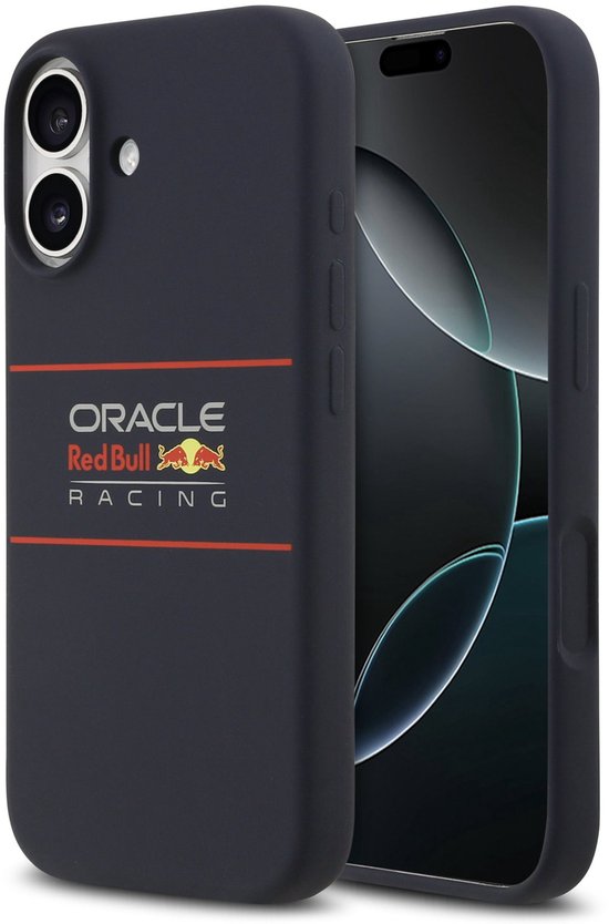 Red Bull Racing Silicone Horizontal Logo Back Cover hoesje met MagSafe voor Apple iPhone 17 - Donkerblauw van Merkloos