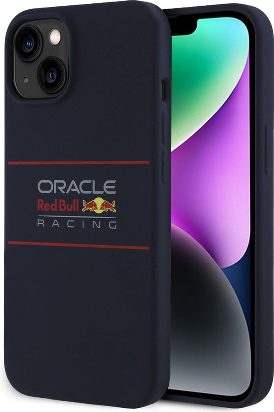 Red Bull Racing Silicone Oversize Horizontal Logo Back Cover hoesje met MagSafe voor Apple iPhone 14 - Donkerblauw van Red Bull Racing