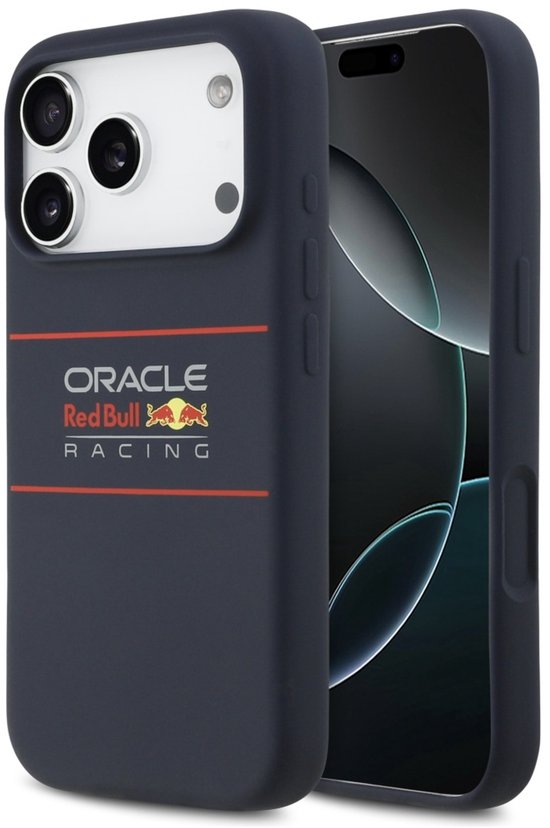 Red Bull Racing Silicone Oversize Horizontal Logo Back Cover hoesje met MagSafe voor Apple iPhone 17 Pro - Donkerblauw van Merkloos