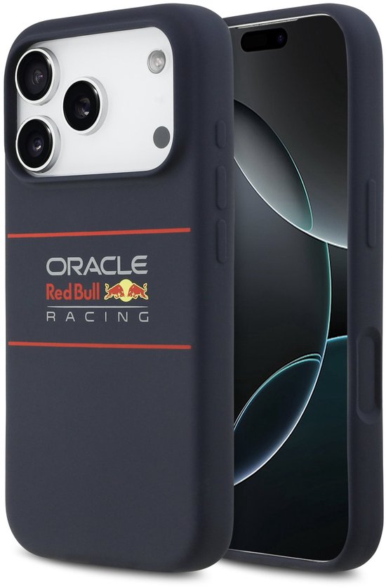Red Bull Racing Silicone Red Horizontal Logo Cover hoesje met MagSafe voor Apple iPhone 17 Pro Max - Donkerblauw van Merkloos