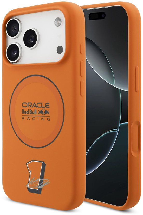 Red Bull Racing Silicone Red Ring Back Cover hoesje met MagSafe voor Apple iPhone 17 Pro - Oranje van Merkloos