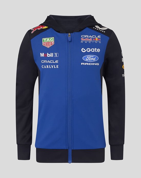 Red Bull Racing Teamline Kids Hoody met Rits 2026 Maat JXL (164) - Max Verstappen - Isack Hadjar van Red Bull