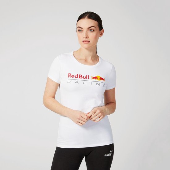 Red Bull Racing Womens Large Logo Tee XXS white van Red Bull