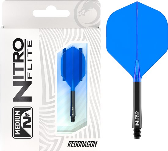 RED DRAGON Darts – Nitro Flite Flight & Shaft – Zwart/Blauw – Medium van Red Dragon