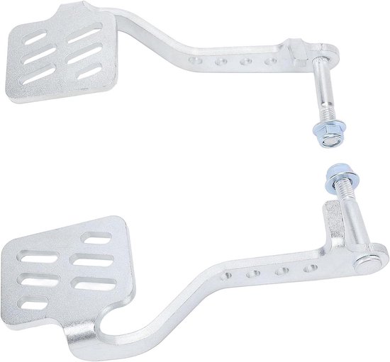 Remgaspedaalset - Stalen pedalen - Kart rijden - Antislip ontwerp - 23 x 20 x 3 cm - Zilver