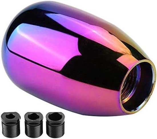 Reminnbor Handmatige versnellingspookknop voor auto, 5 versnellingen, versnellingspook, met 3 adapters 8/10/12 mm (kleur)