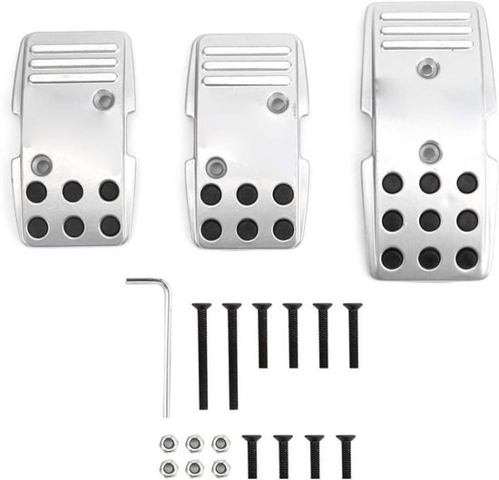 Rempedaal Covers Set - Pedaalplaten Auto - Verbeteren Rijveiligheid - Antislip Ontwerp - 3 stuks - Populaire Kleuren van Merkloos