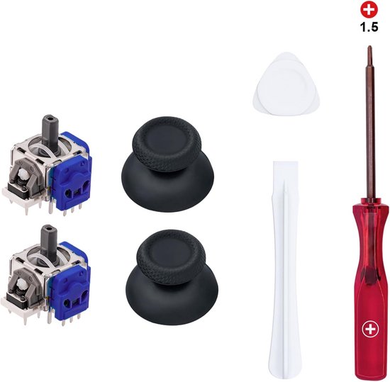 Reparatieset 7-in-1 voor PS5 Controller Joysticks met Hall Effect | Vervangende Analoge Sticks en Gereedschap van Merkloos