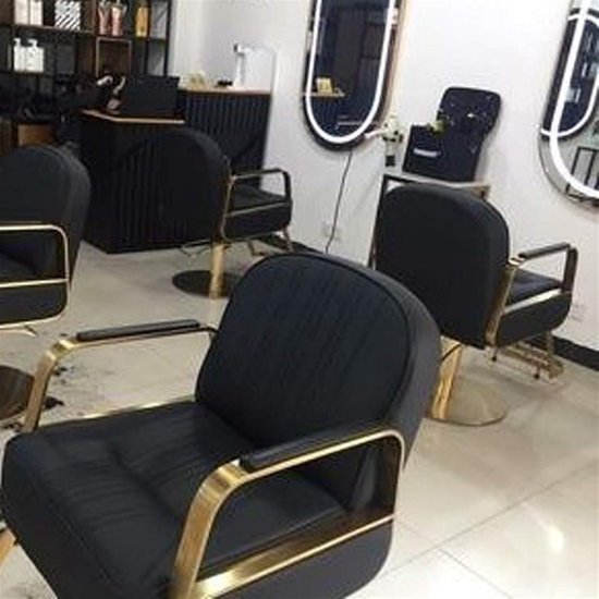 Retro Hydraulische Kappersstoel met 360° Draaifunctie, Verstelbare Hoogte, Kantelfunctie, Comfortabele Schuimvulling en Waterafstotende Kunstleren Bekleding voor Kapsalon, Barbershop en Haarspa