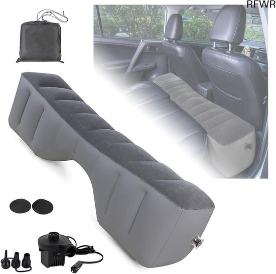 RFWR® Opblaasbaar Achterbank Matras voor Auto - Dikker Luchtbed met Elektrische Pomp van RFWR