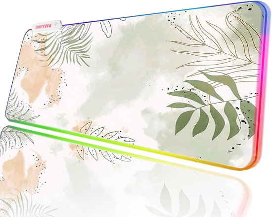 RGB Gaming Mouse Pad - Extra Groot Zwart met Verlichting - Antislip Rubber - 800 x 300mm van Merkloos