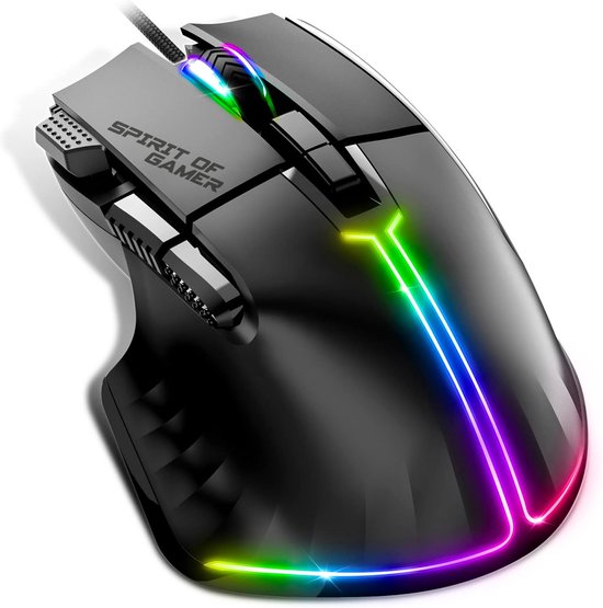 RGB Gaming Muis met 12800 DPI en 8 Programmeerbare Knoppen van Merkloos