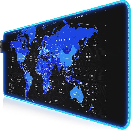 RGB Gaming Muismat 800x300 mm - XXL LED Multi Color met 7 Kleuren en 4 Effectmodi