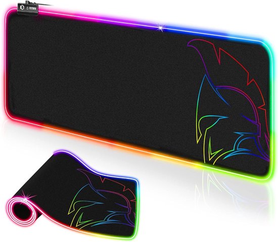 RGB Gaming Muismat met 12 Verlichtingsmodi – XXL 800x300 mm – Waterdicht en Antislip – Voor PC, MAC en Laptopgamers van Merkloos