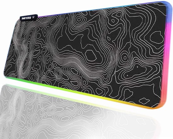 RGB Gaming Muismat - XL XXL Antislip met LED Verlichting - 800 x 300 mm van Merkloos