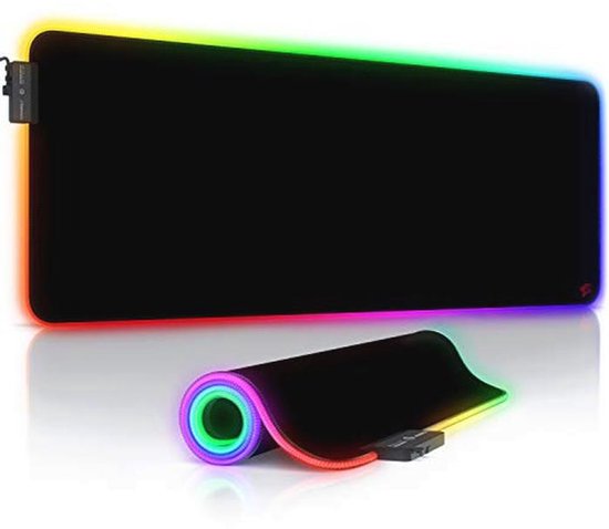 RGB Gaming Muismat XXL - 800x300mm - LED Verlichting met 11 Modi - Afwasbaar en Antislip van Merkloos