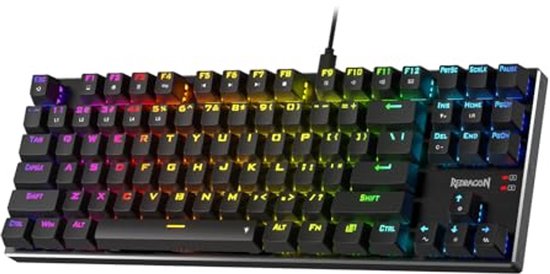 RGB Mechanical Gaming Keyboard 87 Keys with Aluminum Base and Silent Switches van Merkloos