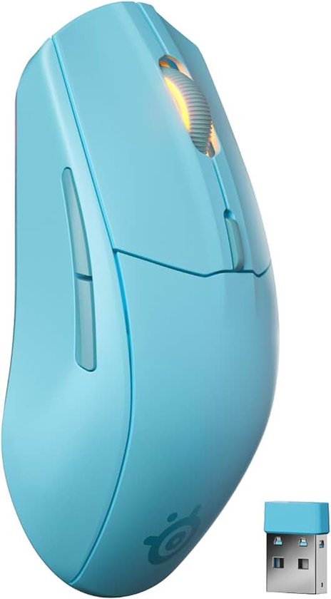 Rival 3 Wireless Gen 2-gamingmuis - 2,4-GHz en Bluetooth - TrueMove Air optische sensor met 18.000 DPI - Gegarandeerd 60 miljoen muisklikken - Laag gewicht - Voetjes van 100% PTFE -Aqua