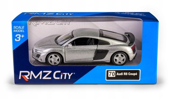 RMZ Audi R8 2019 modelauto Zilver Schaal 1:32 van Merkloos