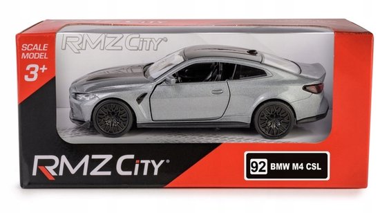 RMZ City BMW M4 CSL 2023 model auto schaal 1:32 - Grijs van Merkloos