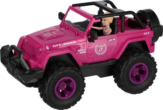 Roze Jeep Cabriolet met Pop, Licht & Geluid – Speelgoedauto voor Kinderen vanaf 3 Jaar van Barbie