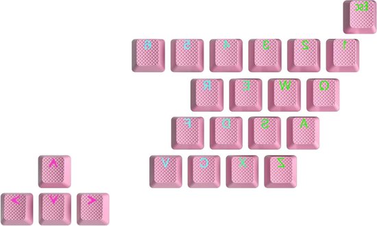Rubberen Keycaps - Gaming Toetsen - Verbeterde Grip - Double Shot Techniek - 23 Stuks - Roze van Merkloos