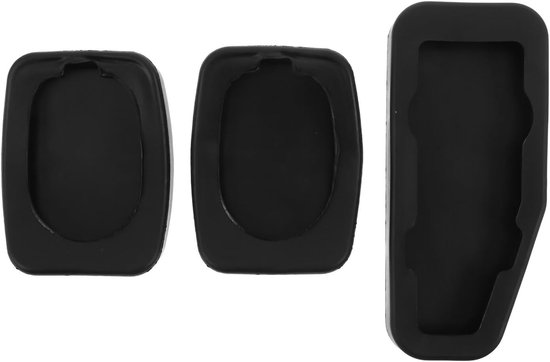 Rubberen Pedaalhoezen - Pedaalmatten Antislip - Veiliger Rijden - Gestructureerd Antislip Oppervlak - 3 Stuks - Zwart