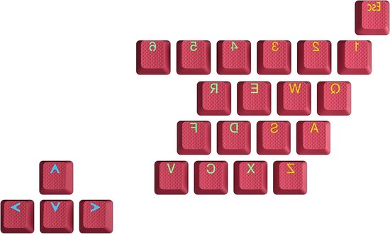 Rubberen Toetsenset - Keycaps Set - Gaming Prestaties Verbeteren - Antislip Diamant Textuur - 23 Toetsen - Very Peri van Merkloos