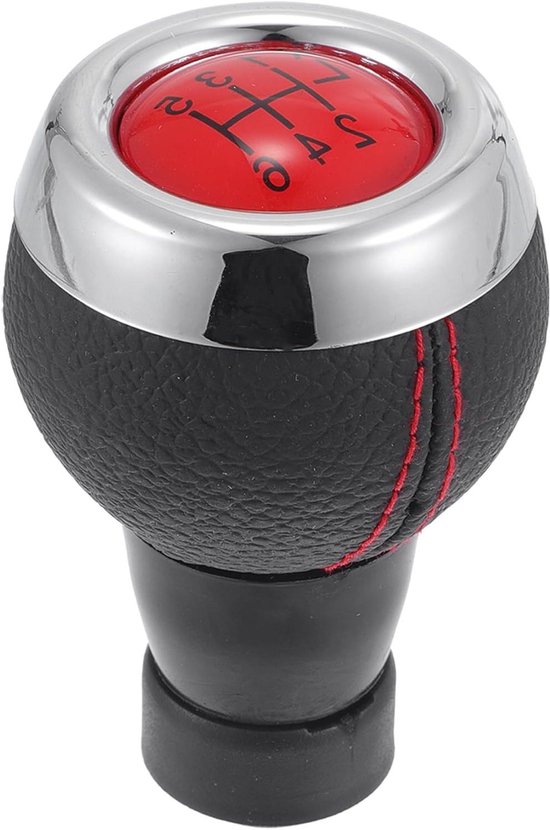 Schakel Pookknop - Versnellingshendel Handvat - Auto Interieur Upgrade - Ergonomisch Ontwerp - 6 Snelheden - Zwart Rood van Merkloos