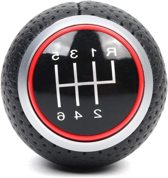 Schakel Pookknop - Versnellingsknop Auto - Auto Interieur Upgraden - 6 Versnellingen - 10.8 cm - Zwart Zilver