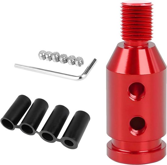 Schakeladapter Aluminium - Versnellingspook Adapter - Auto Aanpassen - Universele Pasvorm - 12 x 1.25 mm - Rood