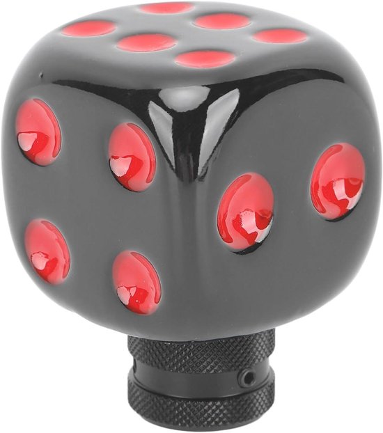 Schakelhendel Knop - Versnellingspook - Auto Interieur - Dobbelsteen Vorm - Universele Pasvorm - Zwart Rood