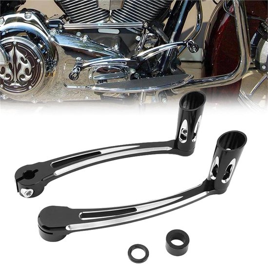 Schakelhendel Voetsteunen - Motor Accessoires - Motor Rijden - Verhoogt Wrijving - 500 g - Zwart en Chroom