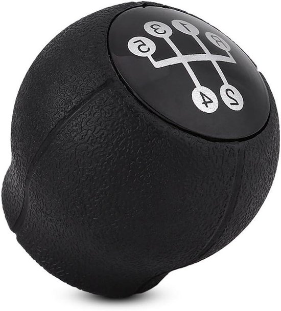 Schakelknop 5 Snelheid - Versnellingspook Hoofd - Auto Interieur Upgrade - Ergonomisch Ontwerp - 52 x 50 mm - Zwart Zilver van Merkloos