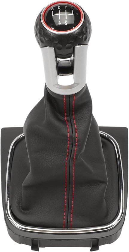 Schakelknop 5 versnellingen - Pookknop auto - Verbeteren rijcomfort - Duurzaam leer materiaal - 10 cm diep - Zwart van Merkloos