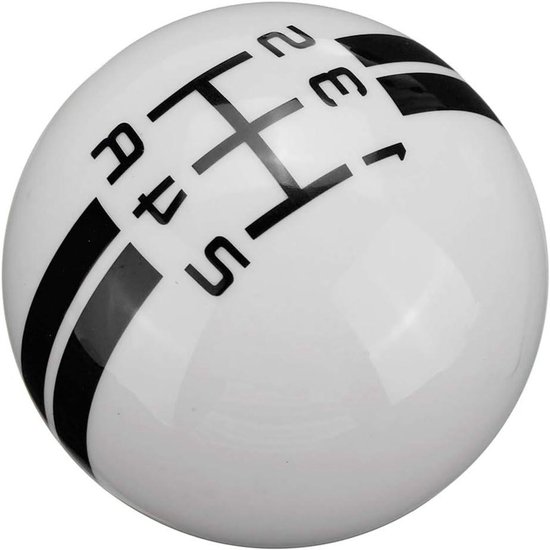 Schakelknop 5 versnellingen - Pookknop Handgeschakeld - Auto Interieur Upgraden - Hars Materiaal - 5.7 cm diameter - Zwart-wit