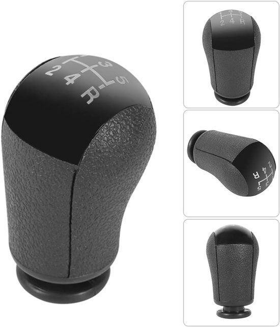 Schakelknop 5 Versnellingen - Versnellingspook - Auto Interieur Upgrade - Duurzaam ABS Materiaal - 8.5 cm Hoog - Zwart Grijs van Merkloos