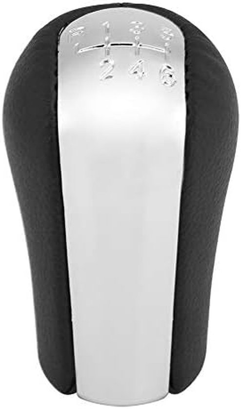 Schakelknop 6 versnellingen - Pookknop Auto - Auto Interieur Tuning - Ergonomisch Ontwerp - 8cm Hoog - Zwart Zilver
