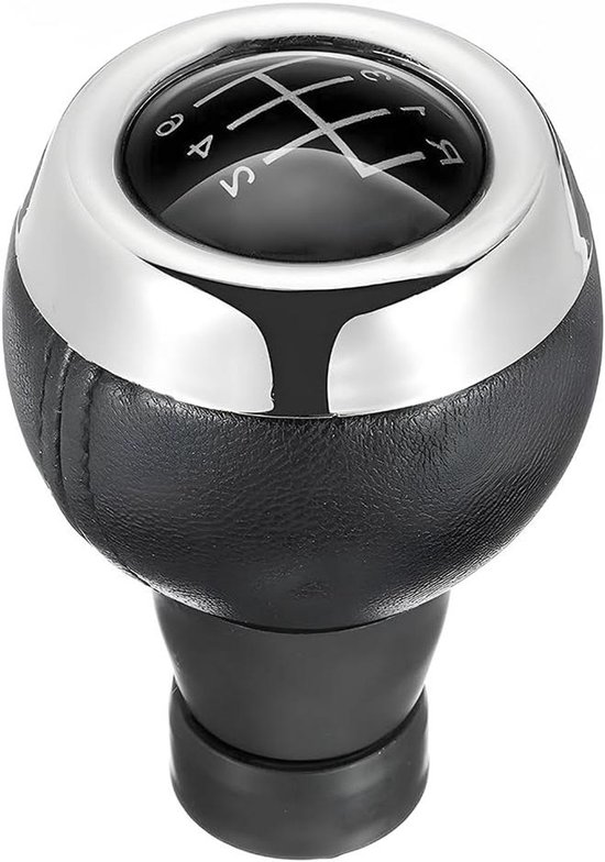 Schakelknop 6 Versnellingen - Schakelpook Hendel - Auto Interieur Upgrade - Ergonomisch Ontwerp - 86mm Hoog - Zwart Zilver
